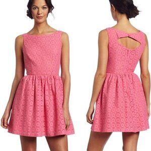 Lilly Pulitzer Pink Aleesa Lace Sleeveless Fit And Flare Dress Women 10 coquette